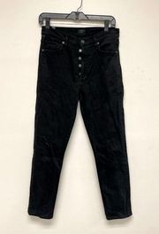 Citizens of Humanity Black Olivia Button Fly High Rise Slim Ankle Jean