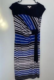 Cato Blue and Black Striped Maxi Dress.