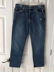 We The Free Women’s Distressed Jeans Size 28 Frayed Raw Hem Button Fly Closure.