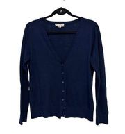 Navy blue v-neck cardigan sweater L
