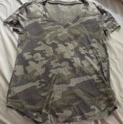 American Eagle Outfitters Vneck Camo Tee