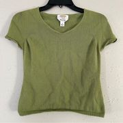 Talbots Vintage Green Baby Tee Sweater Retro 90s St. Patty’s Day