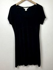 EXPRESS Vintage Y2K 90s  Tricot Mini Dress Size 11/12 (Large) Black Stretch USA