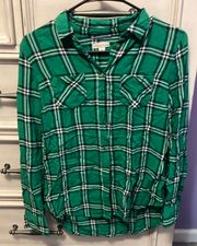 Green Plaid Button Down