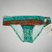 Southwestern Hipster Bikini Bottom Teal Size Small NWT