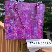 Brahmin Abigail tote bag in azalea mini Melbourne print beautiful leather purse