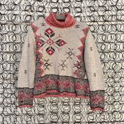 Y2K Christopher and Banks hand embroidered fair isle BoHo turtleneck sweater