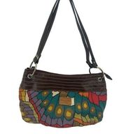 Relic Womens Shoulder Bag Hobo Zip Closure Double Strap Multicolor Butterfly