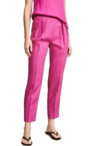 Theory Pleated Pant in Pure Linen Pop Fuchsia Pink size 12