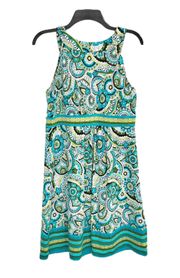 Apt 9 Blue, Yellow, Green, Black, White Wild Print Halter Stretchy Dress Women Medium