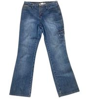 Vtg Hydraulic Women’s Blue Jeans Sz 3 Cargo Bootcut Button Fly Closure Bandless