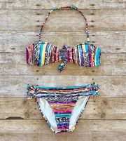 Hobie Beaded Striped Bikini