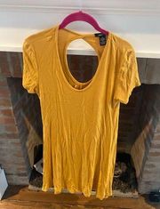 Rue 21 Mustard Yellow Medium Swing Dress Circular Open Back