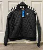 Adidas Black Puffer Bomber Jacket/coat