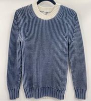 Kate Spade Saturday Chunky Knit Blue Crewneck Sweater Size Small