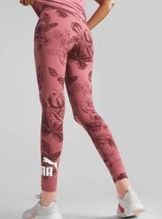 Puma NWT Dusty Orchid Frozen Flower High Waist Leggings Size Small