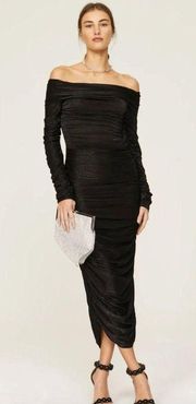 Bronx and Banco Amara Bodycon Midi Dress Black Womens Size Medium