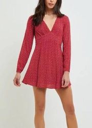 Long Sleeve Print Mini Dress