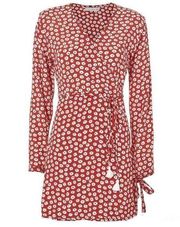 Faithfull the Brand Poppy Dress Red Danica Floral Print Size 2