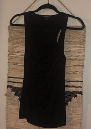 Bebe black cowlneck racerback tank w/ shelf bra S