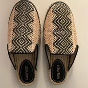 Nine West | Boho Volley Espadrille Mule Flats Aztec Southwestern Raffia Woven 6