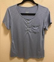 Kuhl  Blue Trista Striped Short Sleeve Pocket T-Shirt