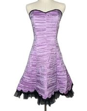 Jessica McClintock Gunne Sax Purple Strapless Mini Dress A-Line Vintage, size 7