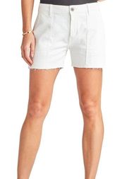 Sam Edelman NWT Denim The Cargo Utility Cutoff Shorts White Stretch Women's 10