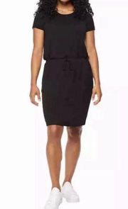 32 DEGREES COOL Dress Size Extra Large NWT Short Sleeve Cinch Tie Waist Black