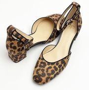 CABI Kiki Leopard Print Faux Calf Hair Adjustable Ankle Strap Block Heel, Size 8