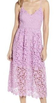 ASTR the Label Lace A Line Midi Dress Size Medium Purple