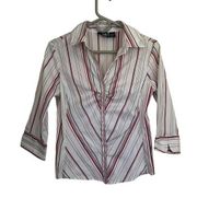 Y2K Ruched Striped Blouse M