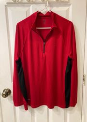 Starter Red Y2K Quarter Zip Pullover Sweater