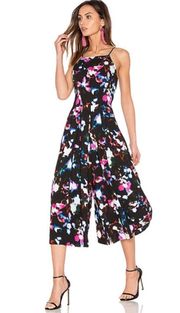 Black Abstract Floral Wide leg jumpsuit