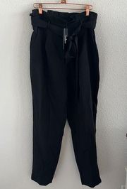 NWT Lulu's With Confidence Black Paper Bag Waist Pants Medium