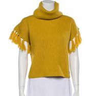 Love Moschino Yellow Fringe Turtleneck Sweater S