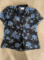 Vintage  sheer floral blouse