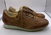 Paul Green Sneakers Women’s 6.5 US 9 Tan Brown Leather Low Top Lace Up Casual