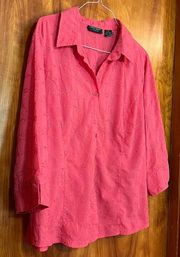 Lemon Grass Studio Woman 2X Coral Shirt