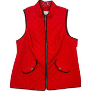 Charter Club Women's Mock Neck Full Zip Quilted Puffer Vest Red Plus Size 1X NWT