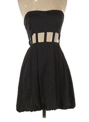 Keepsake Womens Size 4 Black Strapless Cut Out Mini Dress W/ Zipper NWT
