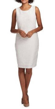 Tommy Hilfiger Dress Ivory Criss-Cross Textured Knit Sheath Size 14 New w/Tag