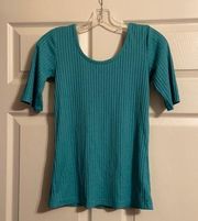 Decree Teal Short Sleeve Sweater