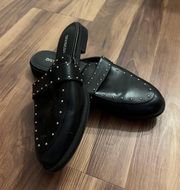 Black Studded Mules