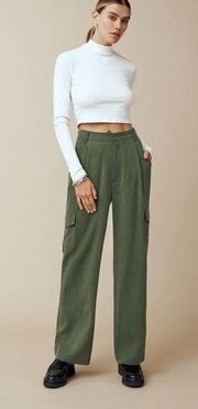 REFORMATION Jackson Pants in Green 2