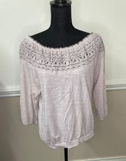 Lavender Lace Blouse Size Large