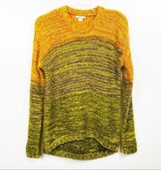 BAR III Color Block Chunky Knit Crewneck Sweater, Size Small