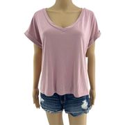 Abound (S) Pink Short Sleeve NWT V Neck Basic Tee Shirt Womens