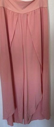 Breezeful High Waisted Palazzo Flowy Pants Pink Size L NWOT