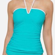 Calvin Klein V- Wire Bandeau Halter Tankini Top Large New